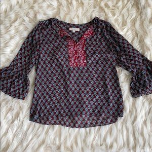 Loft print blouse size medium
